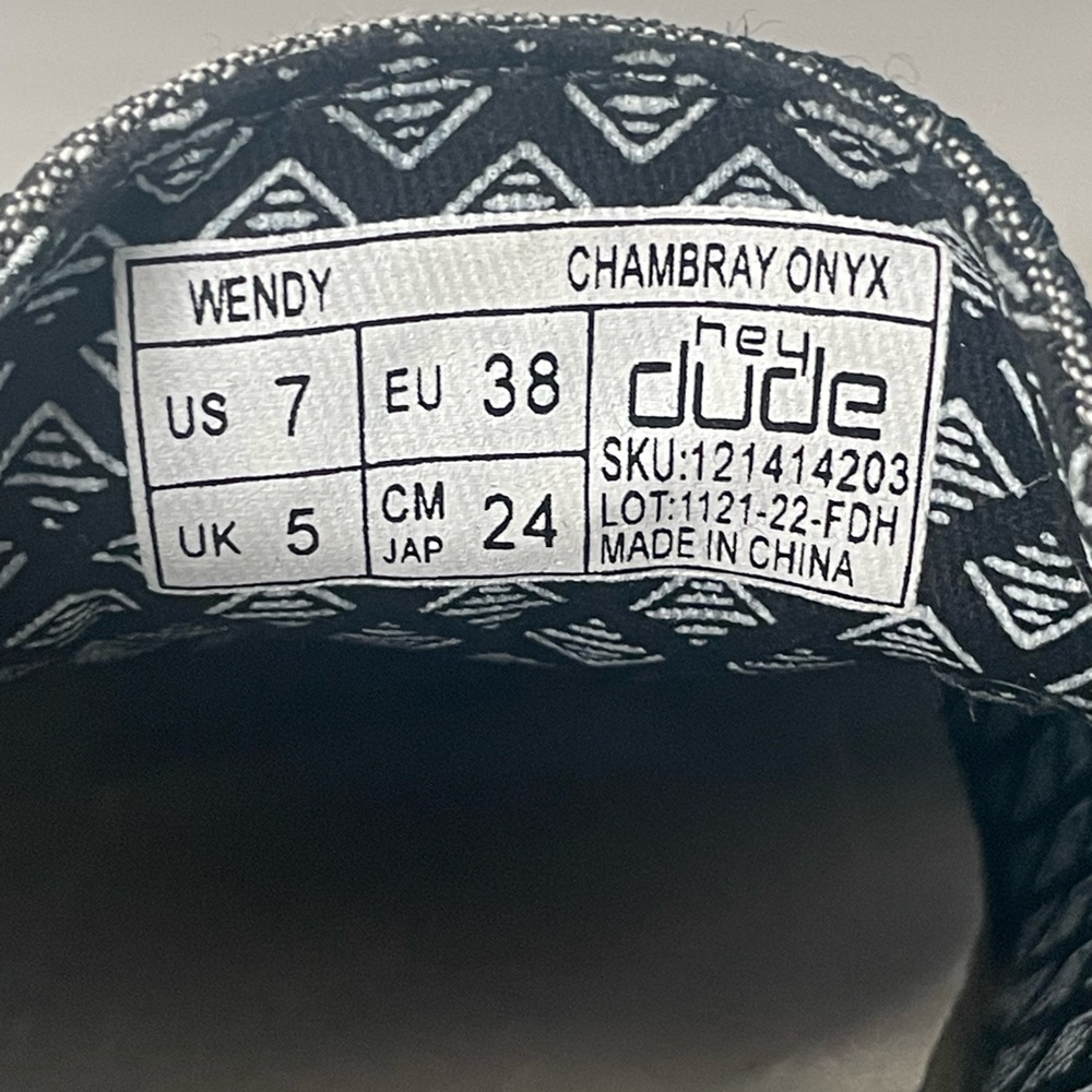 Hey Dude Wendy Chambray Onyx Shoes - Picture 8 of 8